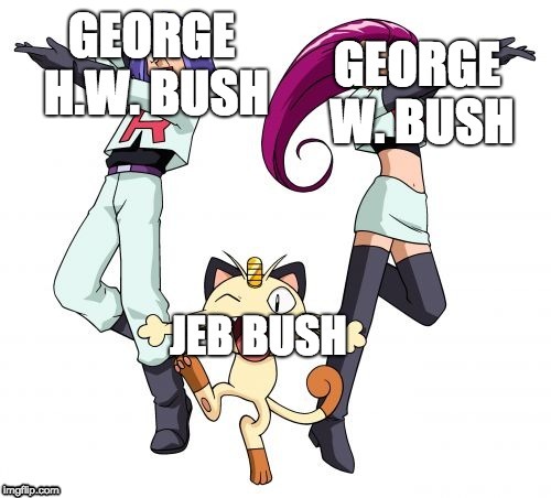 The Bush Family Politicians in a Nutshell | image tagged in in a nutshell,memes,bush,family,pokemon | made w/ Imgflip meme maker