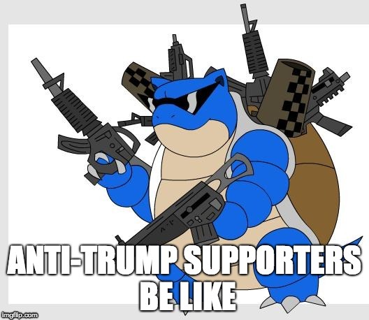 When Anti-Trump Supporters gets the Word that Trump Won the Election | image tagged in donald trump,pokemon,election 2016,politics,memes | made w/ Imgflip meme maker