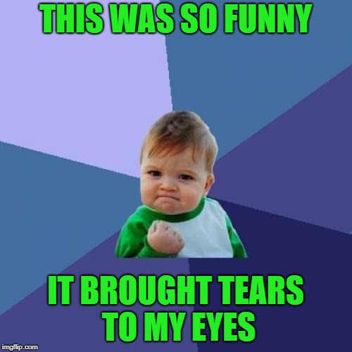 Success Kid Meme | THIS WAS SO FUNNY IT BROUGHT TEARS TO MY EYES | image tagged in memes,success kid | made w/ Imgflip meme maker