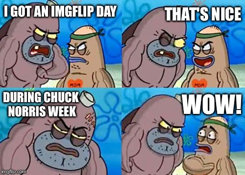 How Tough Are You Meme | I GOT AN IMGFLIP DAY THAT'S NICE DURING CHUCK NORRIS WEEK WOW! | image tagged in memes,how tough are you | made w/ Imgflip meme maker