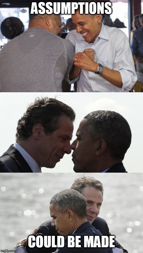 Assumptions Could Be Made | ASSUMPTIONS; COULD BE MADE | image tagged in obama,gay,president,guess | made w/ Imgflip meme maker