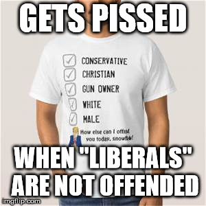 Proud Conservative Values Man | GETS PISSED WHEN "LIBERALS" ARE NOT OFFENDED | image tagged in proud conservative values man | made w/ Imgflip meme maker