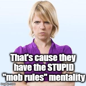 That's cause they have the STUPID "mob rules" mentality | made w/ Imgflip meme maker