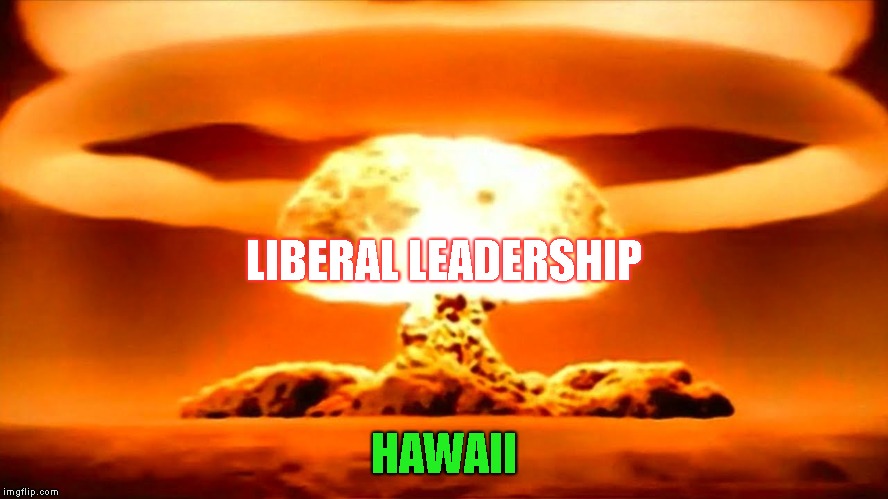 Nuke | LIBERAL LEADERSHIP HAWAII | image tagged in nuke | made w/ Imgflip meme maker