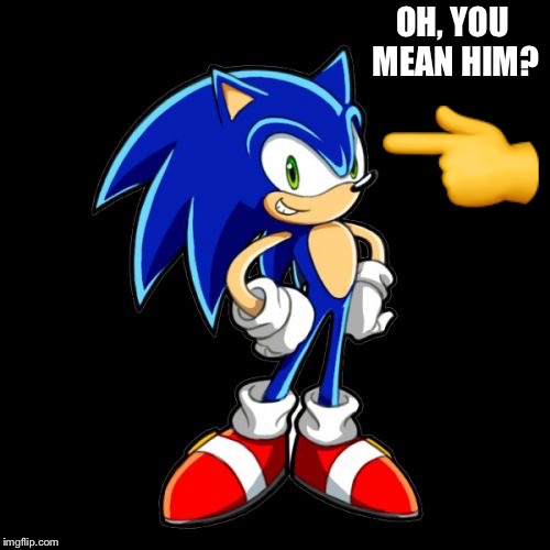You're Too Slow Sonic Meme | OH, YOU MEAN HIM?  | image tagged in memes,youre too slow sonic | made w/ Imgflip meme maker