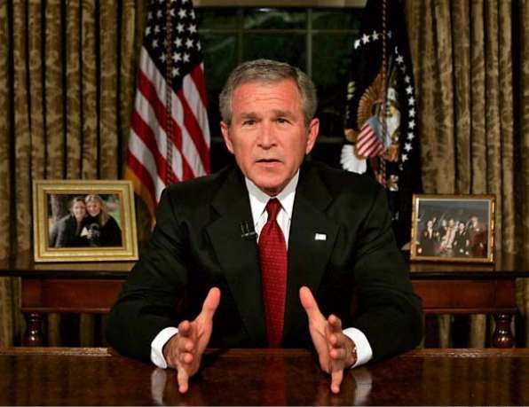 BUSH SPEECH Blank Meme Template