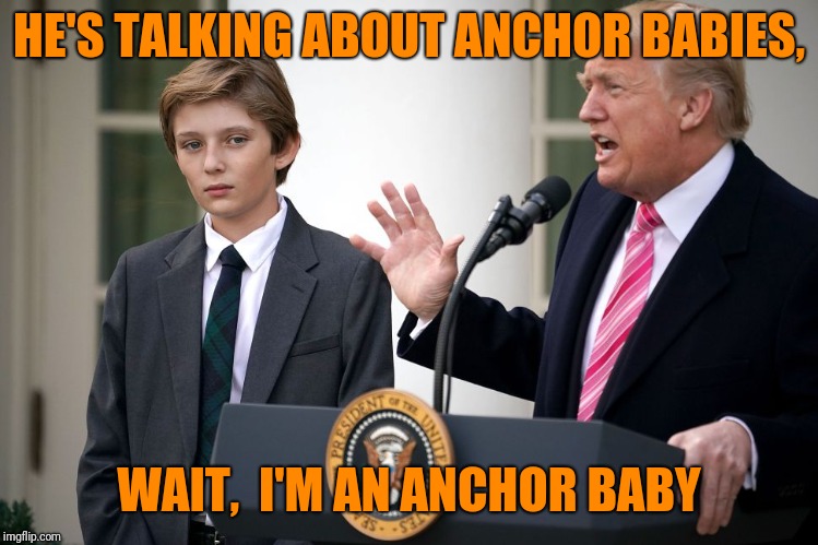 HE'S TALKING ABOUT ANCHOR BABIES, WAIT,  I'M AN ANCHOR BABY | made w/ Imgflip meme maker