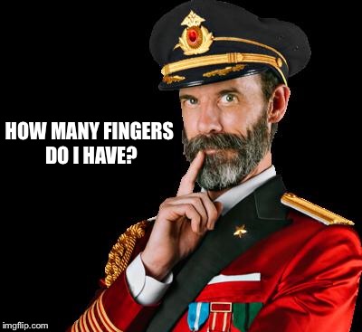 captain obvious | HOW MANY FINGERS DO I HAVE? | image tagged in captain obvious | made w/ Imgflip meme maker