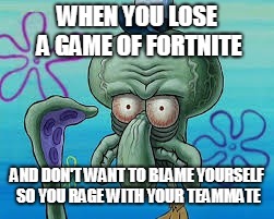 Does This Look Unsure to You? | WHEN YOU LOSE A GAME OF FORTNITE; AND DON'T WANT TO BLAME YOURSELF SO YOU RAGE WITH YOUR TEAMMATE | image tagged in does this look unsure to you | made w/ Imgflip meme maker