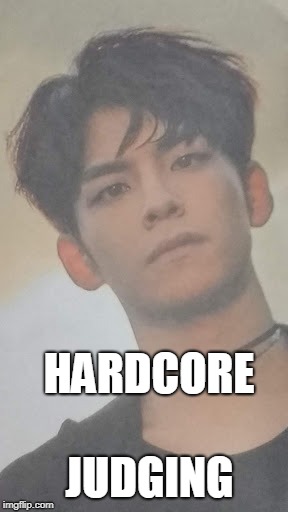 Me to way-to-hyped-up-on-kpop people | HARDCORE; JUDGING | image tagged in kpop,day6,wonpil,me all day every day | made w/ Imgflip meme maker