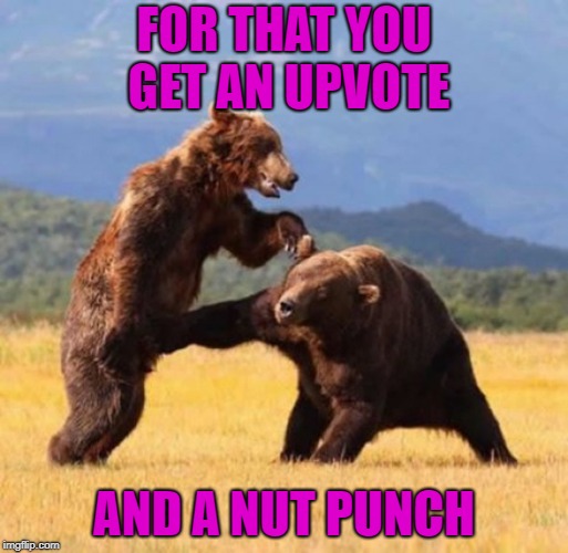 FOR THAT YOU GET AN UPVOTE AND A NUT PUNCH | made w/ Imgflip meme maker