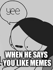 Yeena  | WHEN HE SAYS YOU LIKE MEMES | image tagged in yeena | made w/ Imgflip meme maker