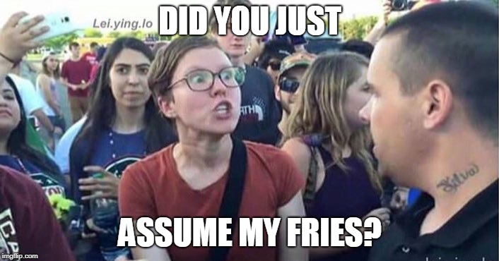 Did you just assume my gender | DID YOU JUST ASSUME MY FRIES? | image tagged in did you just assume my gender | made w/ Imgflip meme maker