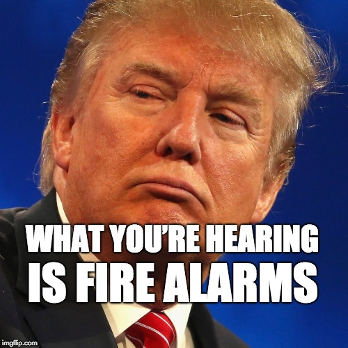 What you're hearing is fire alarms. | IS FIRE ALARMS; WHAT YOU’RE HEARING | image tagged in global warming,donald trump,fire,ecology,trump,gop | made w/ Imgflip meme maker