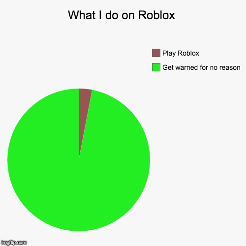 What I do on Roblox | Get warned for no reason, Play Roblox | image tagged in funny,pie charts | made w/ Imgflip chart maker