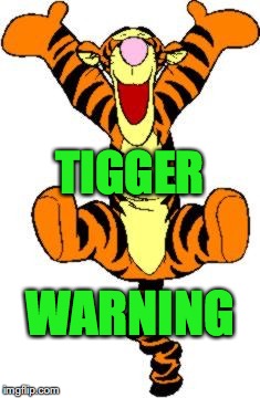 Tigger Bouncing | TIGGER; WARNING | image tagged in tigger bouncing | made w/ Imgflip meme maker