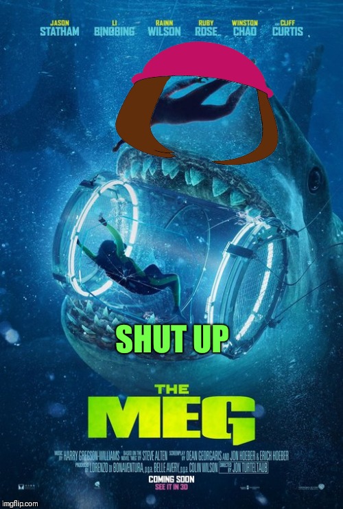 SHUT UP | image tagged in family guy,bad shark pun | made w/ Imgflip meme maker