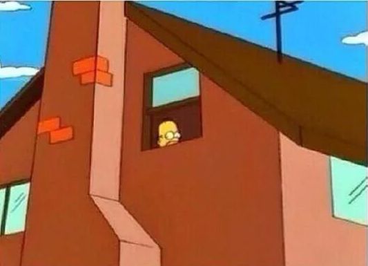 Homer Looking Out Window Blank Meme Template