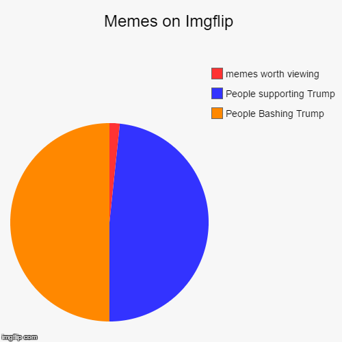 Memes on Imgflip | People Bashing Trump, People supporting Trump, memes worth viewing | image tagged in funny,pie charts | made w/ Imgflip chart maker