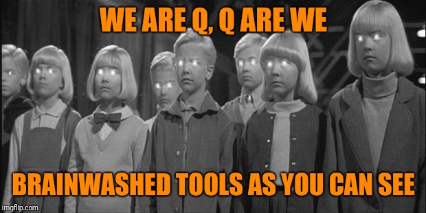 WE ARE Q, Q ARE WE BRAINWASHED TOOLS AS YOU CAN SEE | made w/ Imgflip meme maker