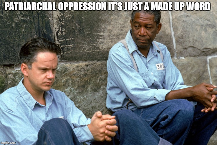 Shawshank  | PATRIARCHAL OPPRESSION IT'S JUST A MADE UP WORD | image tagged in shawshank | made w/ Imgflip meme maker