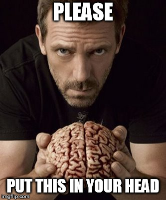 brain | PLEASE; PUT THIS IN YOUR HEAD | image tagged in brain | made w/ Imgflip meme maker