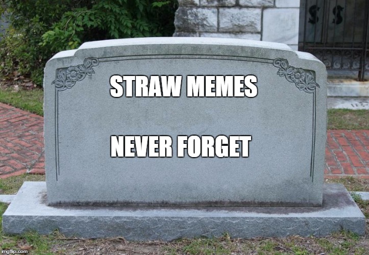 Blank Tombstone | STRAW MEMES NEVER FORGET | image tagged in blank tombstone | made w/ Imgflip meme maker