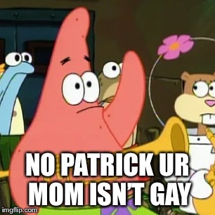 No Patrick Meme | NO PATRICK UR MOM ISN’T GAY | image tagged in memes,no patrick | made w/ Imgflip meme maker