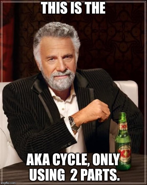 The Most Interesting Man In The World Meme | THIS IS THE AKA CYCLE, ONLY USING
 2 PARTS. | image tagged in memes,the most interesting man in the world | made w/ Imgflip meme maker