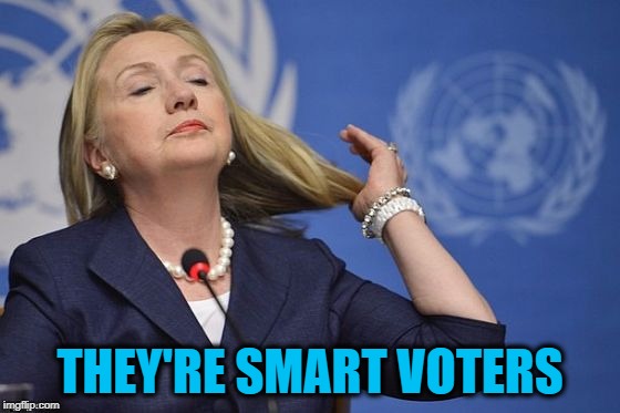 Hillary | THEY'RE SMART VOTERS | image tagged in hillary | made w/ Imgflip meme maker