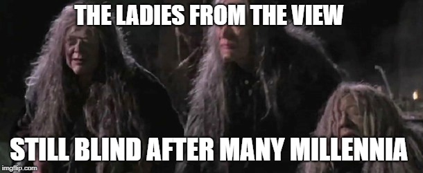 THE LADIES FROM THE VIEW; STILL BLIND AFTER MANY MILLENNIA | image tagged in the view | made w/ Imgflip meme maker