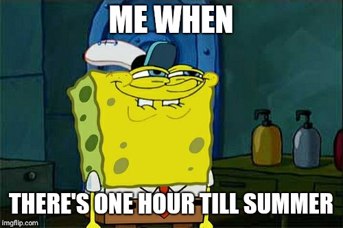 Don't You Squidward Meme | ME WHEN; THERE'S ONE HOUR TILL SUMMER | image tagged in memes,dont you squidward | made w/ Imgflip meme maker