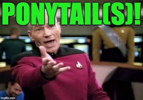 Picard Wtf Meme | PONYTAIL(S)! | image tagged in memes,picard wtf | made w/ Imgflip meme maker