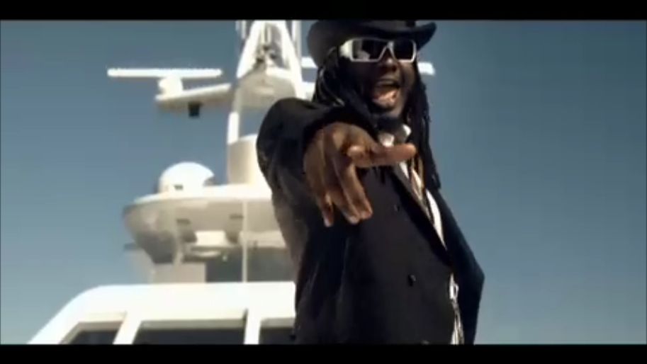 T-Pain on a boat Blank Meme Template