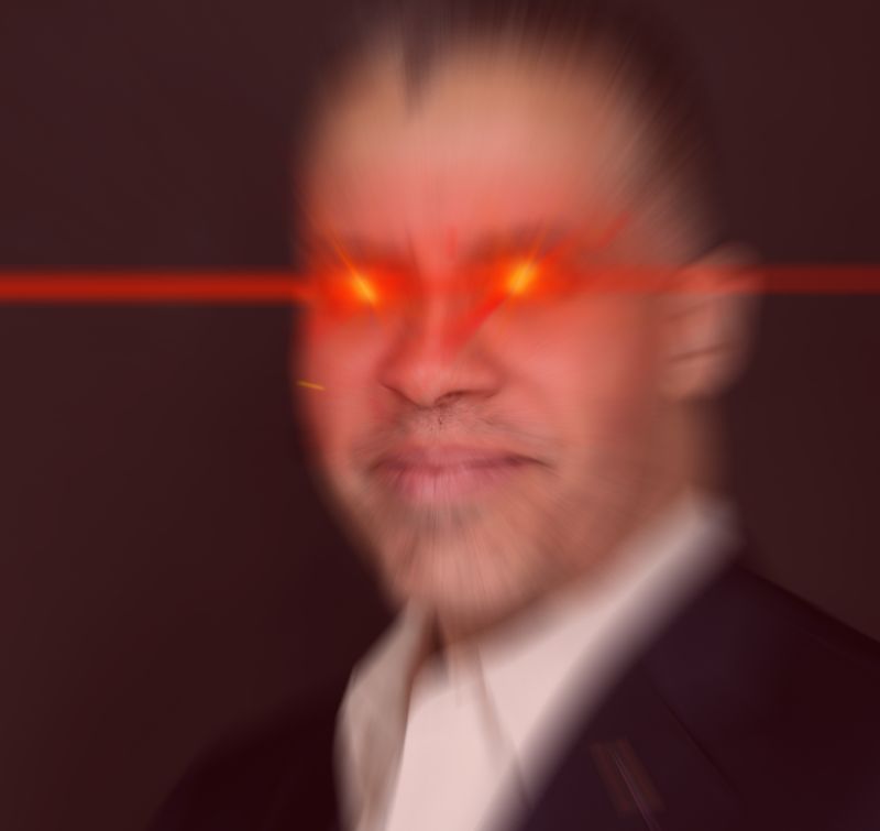 High Quality Glowing Red Eyes Larry Sharpe Blank Meme Template