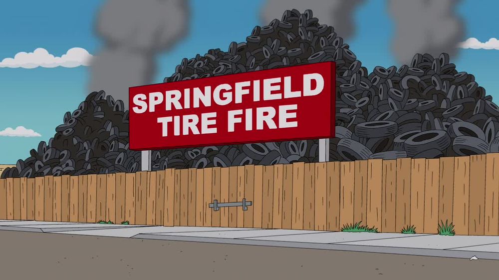 springfield tire fire Blank Meme Template