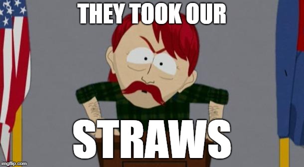 They took our jobs stance (South Park) | THEY TOOK OUR; STRAWS | image tagged in they took our jobs stance south park | made w/ Imgflip meme maker