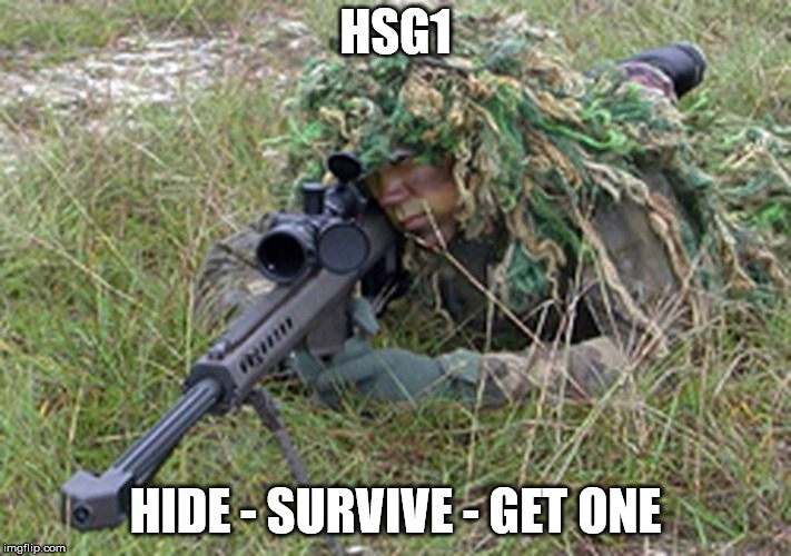 In case of martial law | HSG1; HIDE - SURVIVE - GET ONE | image tagged in patriot guerilla fighter | made w/ Imgflip meme maker