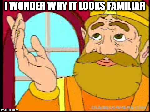 Hyrule King | I WONDER WHY IT LOOKS FAMILIAR | image tagged in hyrule king | made w/ Imgflip meme maker