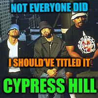 NOT EVERYONE DID CYPRESS HILL I SHOULD’VE TITLED IT | made w/ Imgflip meme maker