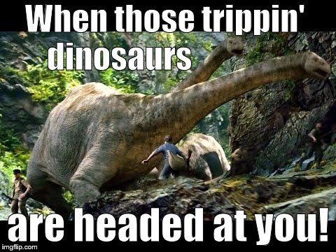 When those trippin' are headed at you! dinosaurs | made w/ Imgflip meme maker