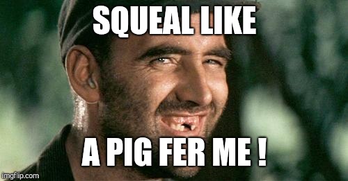 Deliverance HIllbilly | SQUEAL LIKE A PIG FER ME ! | image tagged in deliverance hillbilly | made w/ Imgflip meme maker