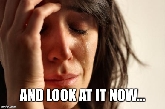 First World Problems Meme | AND LOOK AT IT NOW... | image tagged in memes,first world problems | made w/ Imgflip meme maker