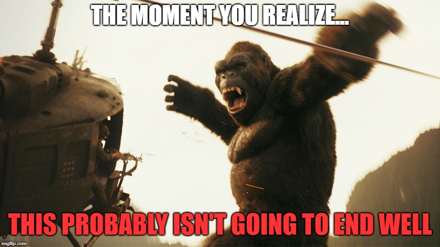 THE MOMENT YOU REALIZE... THIS PROBABLY ISN'T GOING TO END WELL | image tagged in bad day,mad beast | made w/ Imgflip meme maker