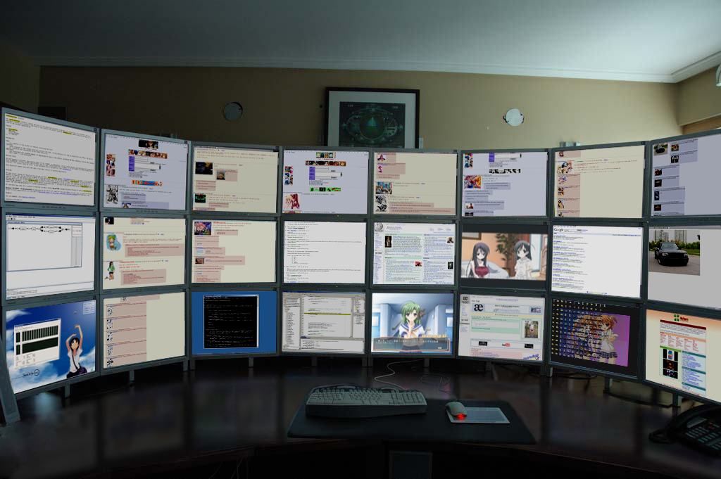 too many monitors Blank Meme Template
