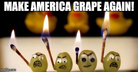 angry grapes | MAKE AMERICA GRAPE AGAIN! | image tagged in angry grapes | made w/ Imgflip meme maker