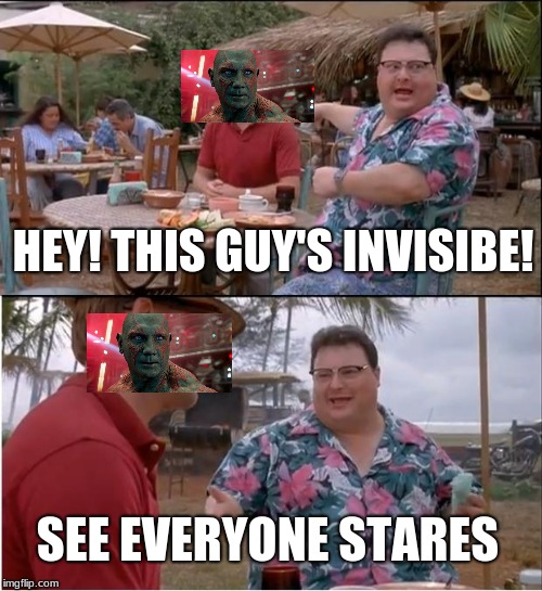 See Nobody Cares Meme | HEY! THIS GUY'S INVISIBE! SEE EVERYONE STARES | image tagged in memes,see nobody cares | made w/ Imgflip meme maker