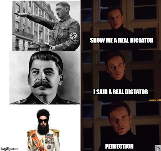 Real Dictators are at risk | SHOW ME A REAL DICTATOR; I SAID A REAL DICTATOR; PERFECTION | image tagged in perfection | made w/ Imgflip meme maker