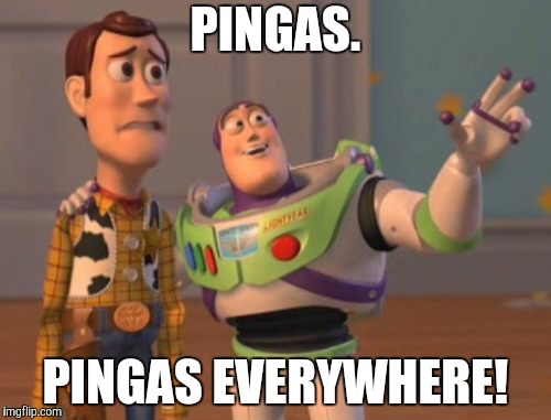 X, X Everywhere Meme | PINGAS. PINGAS EVERYWHERE! | image tagged in memes,x x everywhere | made w/ Imgflip meme maker