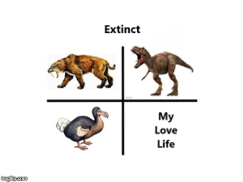 Extinct | image tagged in extinction,love,life,trex | made w/ Imgflip meme maker